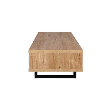 Table basse 2 niches 1 tiroir pieds métal Sully - Le Dépôt Bailleul