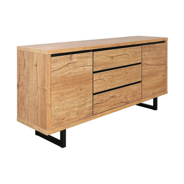 Bahut 3 tiroirs 2 portes pieds métal Sully - Le Dépôt Bailleul