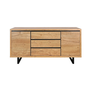 Bahut 3 tiroirs 2 portes pieds métal Sully - Le Dépôt Bailleul