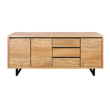 Bahut 3 tiroirs 3 portes pieds métal Sully - Le Dépôt Bailleul