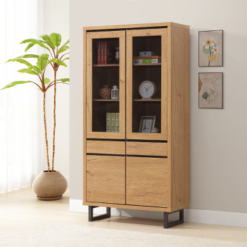 Vitrine grand modèle 2 + 2 portes 2 tiroirs Sully - Le Dépôt Bailleul