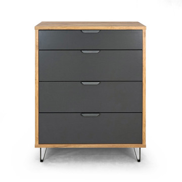 Commode 4 tiroirs naturel et gris Harry - Le Dépôt Bailleul