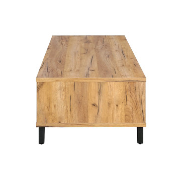 Table basse 1 tiroir 2 niches pieds métal Harry - Le Dépôt Bailleul