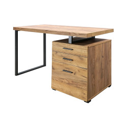 Bureau 3 tiroirs pied métal Elton  - Le Dépôt Bailleul
