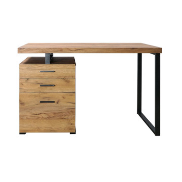 Bureau 3 tiroirs pied métal Elton  - Le Dépôt Bailleul