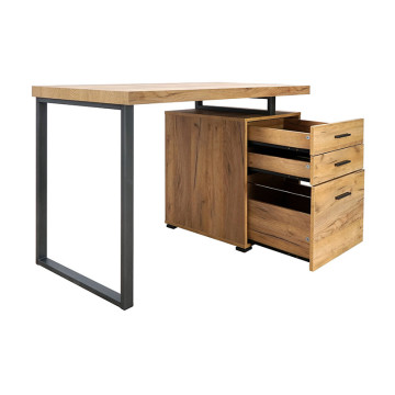 Bureau 3 tiroirs pied métal Elton  - Le Dépôt Bailleul