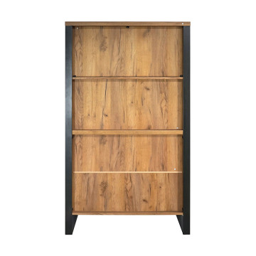 Buffet haut 4 niches 2 portes pieds métal Ron - Le Dépôt Bailleul