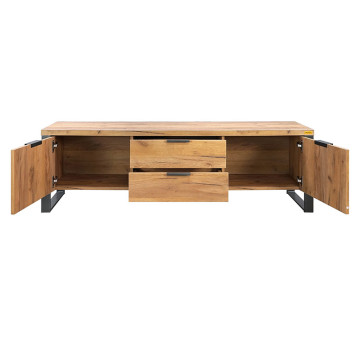 Meuble TV 2 portes 2 tiroirs pieds métal Ron - Le Dépôt Bailleul