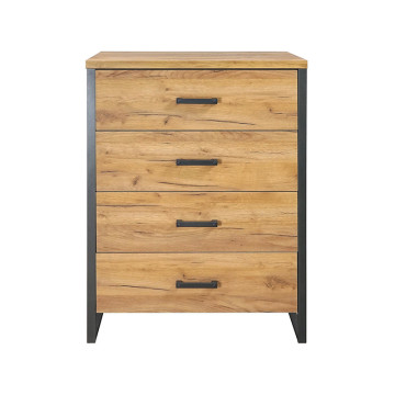 Commode 4 tiroirs pieds métal Ron - Le Dépôt Bailleul