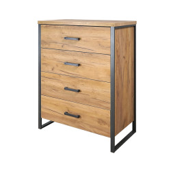 Commode 4 tiroirs pieds métal Ron - Le Dépôt Bailleul