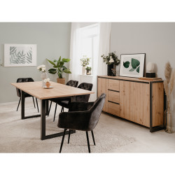 Salle à manger Medan coloris chêne artisan - Le Dépôt Bailleul