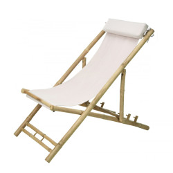 Chilienne bambou avec appui tête écru Ambiance - Le Dépôt Bailleul