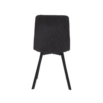 Chaise tissu gris foncé pieds métal - Le Dépôt Bailleul