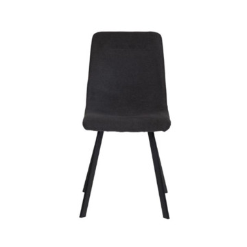 Chaise tissu gris foncé pieds métal - Le Dépôt Bailleul