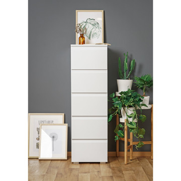 Commode fine 5 tiroirs Image blanc - Le Dépôt Bailleul