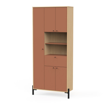 Armoire salle de bain avec miroir 5 portes 1 tiroir Elisa - Le Dépôt Bailleul