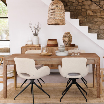 Table à manger extensible acacia Sabor Atmosphera - Le Dépôt Bailleul