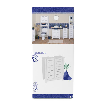 Meuble sous lavabo 2 portes blanc Santorin - Le Dépôt Bailleul