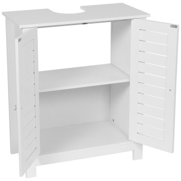 Meuble sous lavabo 2 portes blanc Santorin - Le Dépôt Bailleul