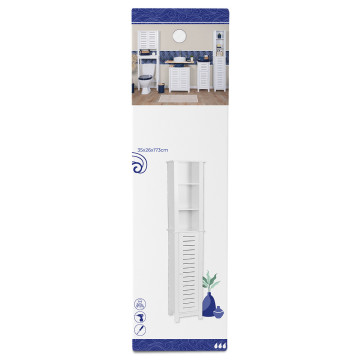 Colonne salle de bain 1 porte 3 niches blanc Santorin - Le Dépôt Bailleul