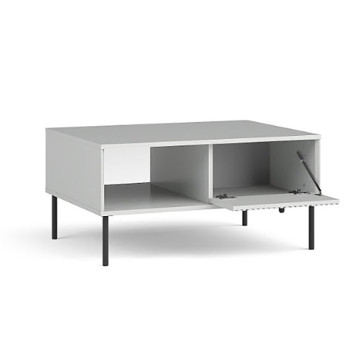 Table basse 1 porte 1 niche blanc mat Iris - Le Dépôt Bailleul