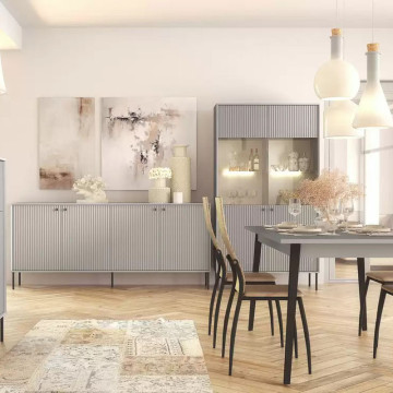 Buffet 4 portes blanc mat Iris - Le Dépôt Bailleul