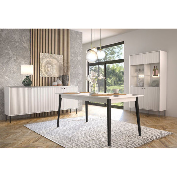 Buffet 4 portes blanc mat Iris - Le Dépôt Bailleul