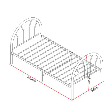 Lit 1 place métal gris 90x200 cm As - Le Dépôt Bailleul