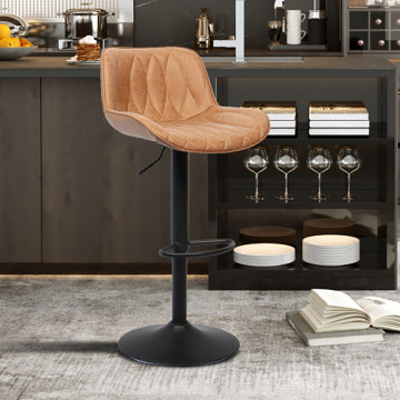 Tabouret de bar réglable Lola PU cognac - Le Dépôt Bailleul