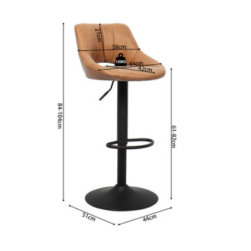 Tabouret de bar réglable Bella PU cognac - Le Dépôt Bailleul