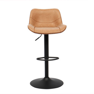 Tabouret de bar réglable Tilda PU cognac - Le Dépôt Bailleul