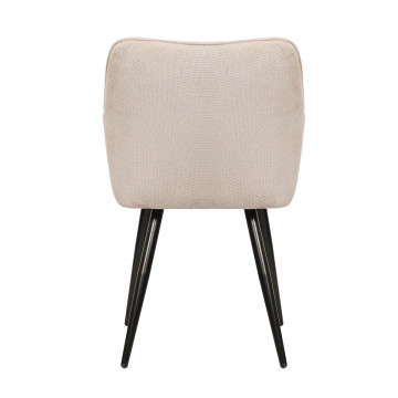 Chaise repas Rio beige pieds métal noir - Le Dépôt Bailleul