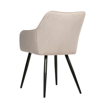 Chaise repas Rio beige pieds métal noir - Le Dépôt Bailleul