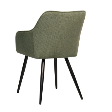 Chaise repas Rio vert pieds métal noir - Le Dépôt Bailleul