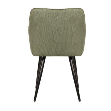 Chaise repas Rio vert pieds métal noir Takasit - Le Dépôt Bailleul