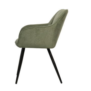 Chaise repas Rio vert pieds métal noir - Le Dépôt Bailleul