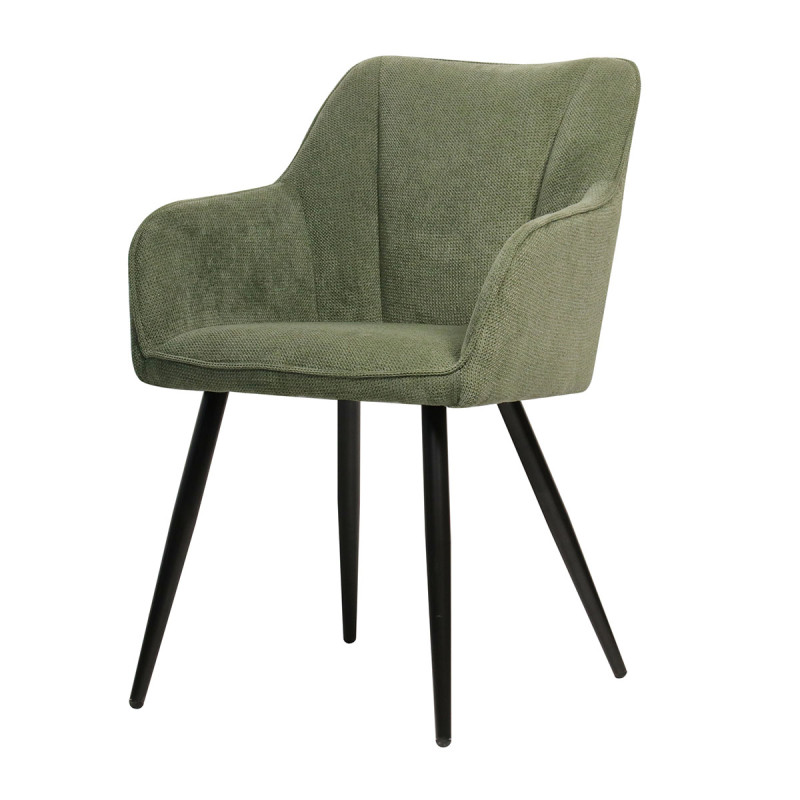 Chaise repas Rio vert pieds métal noir Takasit - Le Dépôt Bailleul