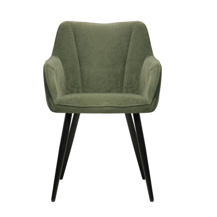 Chaise repas Rio vert pieds métal noir - Le Dépôt Bailleul