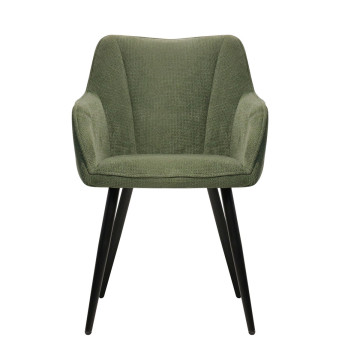 Chaise repas Rio vert pieds métal noir - Le Dépôt Bailleul