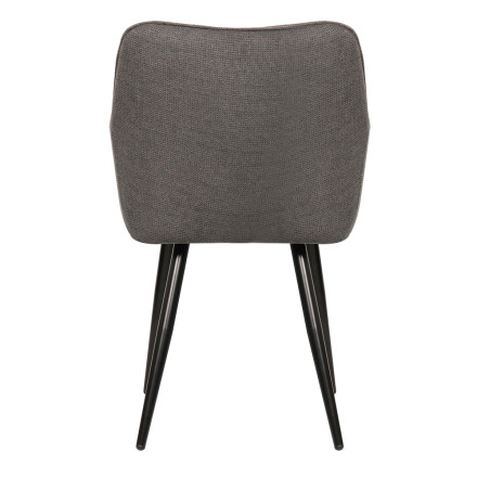 Chaise repas Rio gris foncé pieds métal noir Takasit - Le Dépôt Bailleul