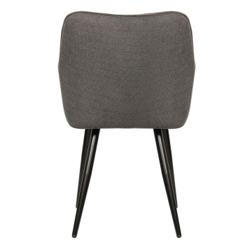 Chaise repas Rio gris foncé pieds métal noir Takasit - Le Dépôt Bailleul