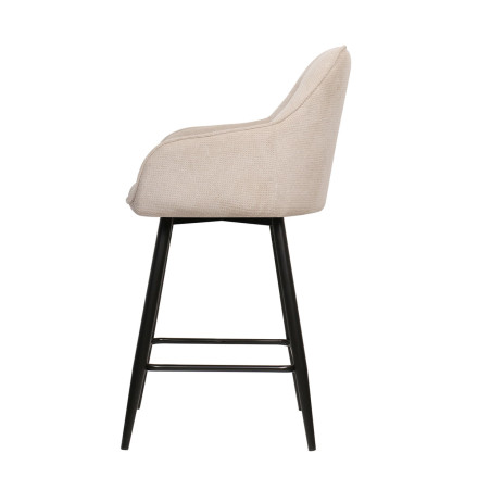 Tabouret de bar Rio beige pieds métal noir Takasit - Le Dépôt Bailleul