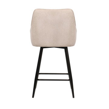 Tabouret de bar Rio beige pieds métal noir - Le Dépôt Bailleul