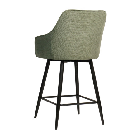 Tabouret de bar Rio vert pieds métal noir Takasit - Le Dépôt Bailleul