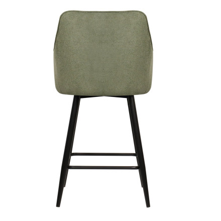 Tabouret de bar Rio vert pieds métal noir Takasit - Le Dépôt Bailleul