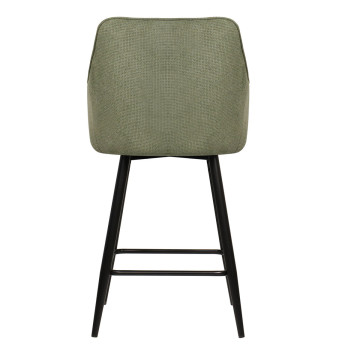 Tabouret de bar Rio vert pieds métal noir - Le Dépôt Bailleul