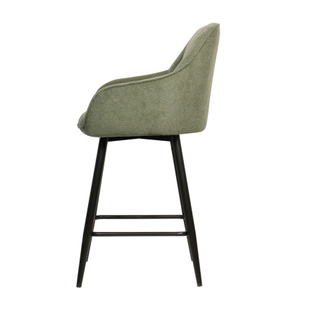 Tabouret de bar Rio vert pieds métal noir Takasit - Le Dépôt Bailleul