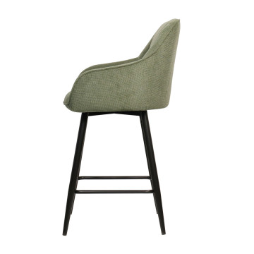 Tabouret de bar Rio vert pieds métal noir Takasit - Le Dépôt Bailleul
