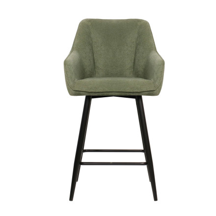 Tabouret de bar Rio vert pieds métal noir Takasit - Le Dépôt Bailleul