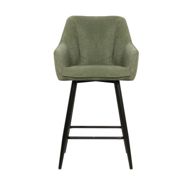 Tabouret de bar Rio vert pieds métal noir Takasit - Le Dépôt Bailleul